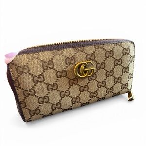 GG Large Wallet with Gold Logo